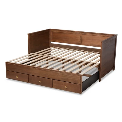 Twin To King Thomas Expandable Daybed With Storage Drawers - Baxton Studio 7 Twin To King Thomas Expandable Daybed With Storage Drawers - Baxton Studio - Image 7