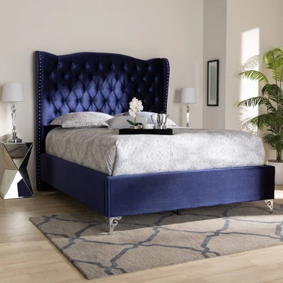 Hanne Bed Navy Blue - Baxton Studio 5 Hanne Bed Navy Blue - Baxton Studio - Image 5