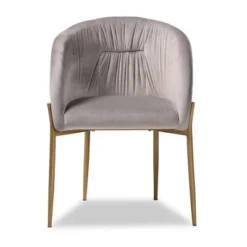 Ballard Velvet Fabric Upholstered Metal Dining Chair - Baxton Studio