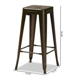 4pc Horton Gunmetal Metal Stackable Barstool Set Gun Metal - Baxton Studio -Urban Dwell Gear Outlet Store GUEST 341b3793 3ee0 4d74 811b fa783ba7aed4