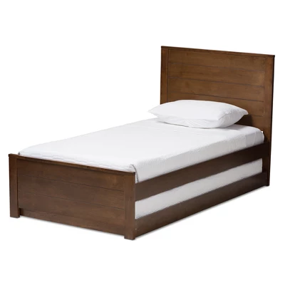 Twin Catalina Modern Classic Mission Style Finished Wood Platform Bed With Trundle - Baxton Studio 11 Twin Catalina Modern Classic Mission Style Finished Wood Platform Bed With Trundle - Baxton Studio - Image 11
