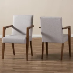 Set Of 2 Andrea Mid - Century Modern Upholstered Wooden Armchair - Grayish Beige - Baxton Studio 8 Set Of 2 Andrea Mid - Century Modern Upholstered Wooden Armchair - Grayish Beige - Baxton Studio -Urban Dwell Gear Outlet Store GUEST 369f10b0 9cf6 47a4 a257 ead9a167bd3b