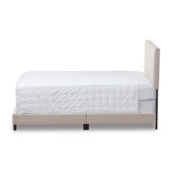 Full Brookfield Modern And Contemporary Fabric Upholstered Grid Tufting Bed - Baxton Studio