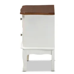 2 Drawer Darlene Wood Nightstand White/Cherry Brown - Baxton Studio -Urban Dwell Gear Outlet Store GUEST 375c1744 324a 4d6f 811a d00ab6daadf4
