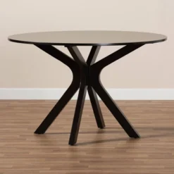 48" Kenji Wide Round Wood Dining Table Dark Brown - Baxton Studio -Urban Dwell Gear Outlet Store GUEST 375dbce1 6846 4494 9c89 1e1bf2b429c6