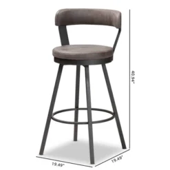 Set Of 2 Arcene Antique Faux Leather Swivel Barstools Gray/Black - Baxton Studio -Urban Dwell Gear Outlet Store GUEST 378ff82f 3ce2 4953 81be e606af2b4a3a