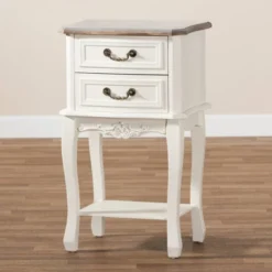 Amalie 2 Drawer Wood Nightstand White/Oak - Baxton Studio -Urban Dwell Gear Outlet Store GUEST 37a6acad 7947 4b9d 94a2 890afd56d6df