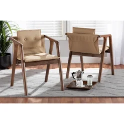 2pc Marcena Imitation Leather Upholstered And Wood Dining Chair Set - Baxton Studio 15 2pc Marcena Imitation Leather Upholstered And Wood Dining Chair Set - Baxton Studio -Urban Dwell Gear Outlet Store GUEST 38236a5d 875d 4ae5 88d2 bead3b975082