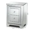 Baxton Studio Mina Mirrored 2 Drawer Nightstand Bedside Table Silver - BaxtonStudio