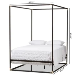 Queen Eva Vintage Industrial Finished Metal Canopy Bed Black - Baxton Studio 9 Queen Eva Vintage Industrial Finished Metal Canopy Bed Black - Baxton Studio -Urban Dwell Gear Outlet Store GUEST 387a32ea 690d 4b69 bf47 12241ffc93a1
