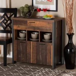 Ranger Two-Tone And Wood 1 Drawer Sideboard Buffet Rustic Brown/Gray - Baxton Studio -Urban Dwell Gear Outlet Store GUEST 39ab2aea 78a6 46a9 be51 0fc4df935b28