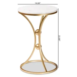 Tarmon Metal End Table With Marble Tabletop Gold - Baxton Studio 13 Tarmon Metal End Table With Marble Tabletop Gold - Baxton Studio -Urban Dwell Gear Outlet Store GUEST 39bd9b33 2b22 4688 b51d 2aa791a48c76