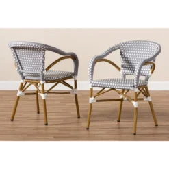 Baxton Studio Set Of 2 Eliane Indoor And Outdoor Stackable Bistro Dining Chairs - BaxtonStudio -Urban Dwell Gear Outlet Store GUEST 3b2a00e2 f549 4a83 bd7d 1f5c78a1426c