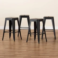 4pc Horton Metal Stackable Counter Stool Set - Baxton Studio -Urban Dwell Gear Outlet Store GUEST 3b6017b3 aa1f 4b8f a901 378408dbbb31
