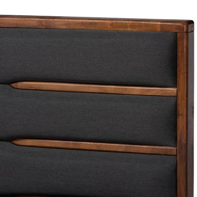 Elin Wood Platform Storage Bed With Drawers Dark Gray/Walnut - Baxton Studio 5 Elin Wood Platform Storage Bed With Drawers Dark Gray/Walnut - Baxton Studio - Image 5
