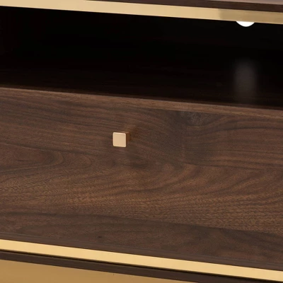 Cormac Wood And Metal 2 Door TV Stand For TVs Up To 60" - Baxton Studio 4 Cormac Wood And Metal 2 Door TV Stand For TVs Up To 60" - Baxton Studio - Image 4