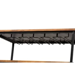 Dania Antique Vintage Industrial Metal And Wood Mobile Wine Bar Cart Black/Walnut - Baxton Studio -Urban Dwell Gear Outlet Store GUEST 3c41ae37 8ff6 454a ada7 8d1cb10efb4b