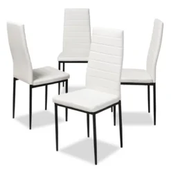 Set Of 4 Armand Modern And Contemporary Faux Leather Upholstered Dining Chairs - Baxton Studio -Urban Dwell Gear Outlet Store GUEST 3c875c8e 6e06 4ed8 8bb0 59ea3dd708e9