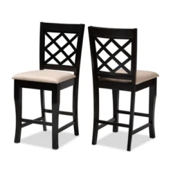 Set Of 2 Alora Upholstered Wood Counter Height Barstools - Baxton Studio -Urban Dwell Gear Outlet Store GUEST 3c9c6600 a586 4c1c 8490 849ac34a77f0
