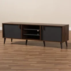 Samuel Finished TV Stand For TVs Up To 55" Walnut Brown/Dark Gray - Baxton Studio 9 Samuel Finished TV Stand For TVs Up To 55" Walnut Brown/Dark Gray - Baxton Studio -Urban Dwell Gear Outlet Store GUEST 3d273907 7118 4d38 8734 382e4b6a5cce