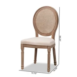 Set Of 2 Louis Fabric Upholstered With Rattan And Wood Dining Chairs Beige/Brown - Baxton Studio 15 Set Of 2 Louis Fabric Upholstered With Rattan And Wood Dining Chairs Beige/Brown - Baxton Studio -Urban Dwell Gear Outlet Store GUEST 3d2d525a 6822 4722 bd83 215e3ca8f37e