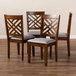 Set Of 4 Caron Fabric Upholstered Wood Dining Chair Set Gray/Walnut - Baxton Studio -Urban Dwell Gear Outlet Store GUEST 3d74fa69 0803 4f8e bff0 d9490fab95ba