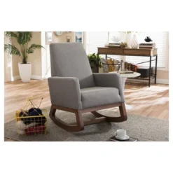 Yashiya Mid - Century Retro Modern Fabric Upholstered Rocking Chair - Baxton Studio -Urban Dwell Gear Outlet Store GUEST 3d862a91 df19 413e b883 54939ac34490