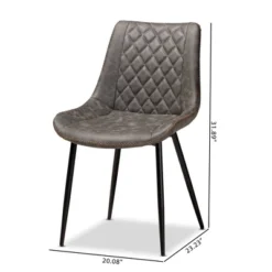 Set Of 2 Loire Faux Leather Upholstered Dining Chair Gray/Black - Baxton Studio -Urban Dwell Gear Outlet Store GUEST 3e2d723d 30ea 46a5 8538 0cc664e7e1e9