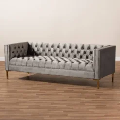 Zanetta Velvet Finished Sofa Gray - Baxton Studio 11 Zanetta Velvet Finished Sofa Gray - Baxton Studio -Urban Dwell Gear Outlet Store GUEST 3e4e4eab 6628 4808 adbc 9567e9a13e64