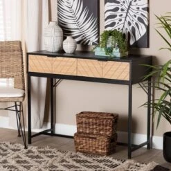 Jacinth Two-Tone Wood And Metal 2 Drawer Console Table Black/Natural Brown - Baxton Studio 10 Jacinth Two-Tone Wood And Metal 2 Drawer Console Table Black/Natural Brown - Baxton Studio -Urban Dwell Gear Outlet Store GUEST 3ed29a1d 7aa8 4aca b581 a460cd13a290