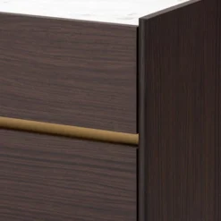 Walker Wood 5 Drawer Chest With Faux Marble Top Dark Brown/Marble/Gold - Baxton Studio -Urban Dwell Gear Outlet Store GUEST 4163ec23 097d 4ffe 9593 26b0232af566