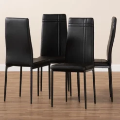 Set Of 4 Matiese Modern And Contemporary Faux Leather Upholstered Dining Chairs - Baxton Studio 11 Set Of 4 Matiese Modern And Contemporary Faux Leather Upholstered Dining Chairs - Baxton Studio -Urban Dwell Gear Outlet Store GUEST 41c0a14a f57a 44b3 99fd 3d9bdcee0cb9