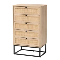 Amelia Wood Rattan 5 Drawer Storage Cabinet Natural Brown/Black - Baxton Studio -Urban Dwell Gear Outlet Store GUEST 42f9fab2 058a 49b3 8372 9eee33030712