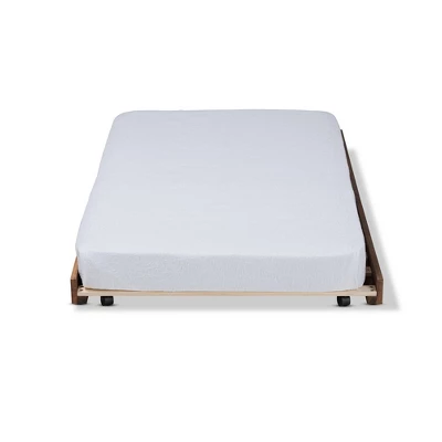 Twin Veles Trundle Bed Ash Walnut - Baxton Studio 1 Twin Veles Trundle Bed Ash Walnut - Baxton Studio