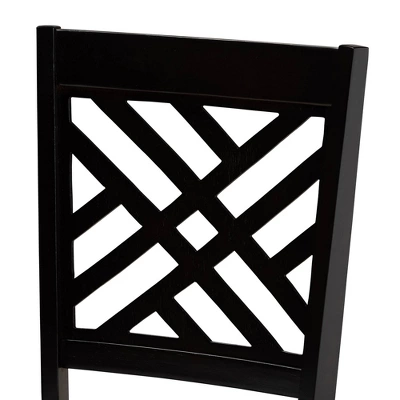 2pc Caron Upholstered Wood Dining Chair Set - Baxton Studio 3 2pc Caron Upholstered Wood Dining Chair Set - Baxton Studio - Image 3