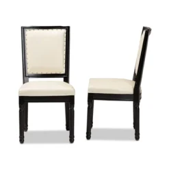 Set Of 2 Louane Faux Leather Upholstered And Wood Dining Chairs Beige/Black - Baxton Studio -Urban Dwell Gear Outlet Store GUEST 43c1aa11 f323 4fbf a269 0f5dd8274c46