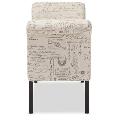 Avignon Script - Patterned French Laundry Fabric Storage Ottoman Bench - Baxton Studio 2 Avignon Script - Patterned French Laundry Fabric Storage Ottoman Bench - Baxton Studio - Image 2