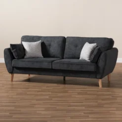 Miranda Mid-Century Modern Fabric Upholstered Sofa Dark Gray - Baxton Studio -Urban Dwell Gear Outlet Store GUEST 467154b6 34e3 4388 acab 4186bce29bca
