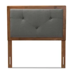 Abner Fabric Upholstered Wood Headboard - Baxton Studio