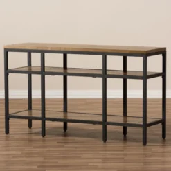 Caribou Rustic Industrial Style Oak Wood And Metal Finished Console Table Black - Baxton Studio 12 Caribou Rustic Industrial Style Oak Wood And Metal Finished Console Table Black - Baxton Studio -Urban Dwell Gear Outlet Store GUEST 4805c02b 689a 4597 bc28 e089841860b1
