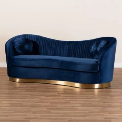 Nevena Velvet Sofa Blue - Baxton Studio -Urban Dwell Gear Outlet Store GUEST 48997861 6362 4450 8f1c 2be739aae2be