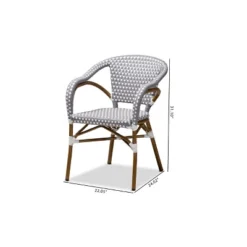 Baxton Studio Set Of 2 Eliane Indoor And Outdoor Stackable Bistro Dining Chairs - BaxtonStudio -Urban Dwell Gear Outlet Store GUEST 49463987 8c03 4299 b0cc 0743d24d3da6
