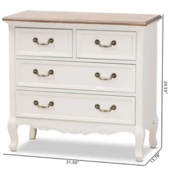 Amalie 4 Drawer Accent Dresser White/Oak - Baxton Studio -Urban Dwell Gear Outlet Store GUEST 49f23f78 9a93 46af a965 113707fe3fca