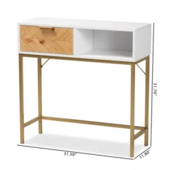 Giona Two-Tone Wood And Metal 1 Drawer Console Table White/Gold - Baxton Studio 17 Giona Two-Tone Wood And Metal 1 Drawer Console Table White/Gold - Baxton Studio -Urban Dwell Gear Outlet Store GUEST 4a0c4e75 c377 44b5 883f 32afeb2f6056
