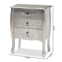 Eliya Brushed Wood 3 Drawer Storage Cabinet Silver - Baxton Studio -Urban Dwell Gear Outlet Store GUEST 4b19b75e 44e9 4a91 9f94 c06599b29ecb