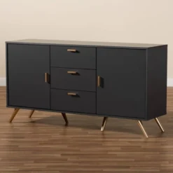 Kelson Wood 2 Door Sideboard Buffet Dark Gray/Gold - Baxton Studio -Urban Dwell Gear Outlet Store GUEST 4b3987d3 f748 41f3 bee5 51e4dfcf8bc8