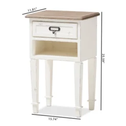 Dauphine 1 Drawer Provincial Style Oak And Distressed Finish Wood Nightstand White - Baxton Studio 13 Dauphine 1 Drawer Provincial Style Oak And Distressed Finish Wood Nightstand White - Baxton Studio -Urban Dwell Gear Outlet Store GUEST 4b3a304a 187e 40e0 937f bfde4972637e
