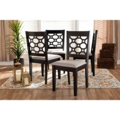 4pc Peter Fabric Upholstered And Wood Dining Chairs - Baxton Studio -Urban Dwell Gear Outlet Store GUEST 4b795366 67a3 4849 a27c a6649bd8e1ac
