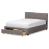 Brandy Modern And Contemporary Fabric Upholstered Platform Bed With Storage Drawer - Baxton Studio