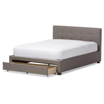 Brandy Modern And Contemporary Fabric Upholstered Platform Bed With Storage Drawer - Baxton Studio 1 Brandy Modern And Contemporary Fabric Upholstered Platform Bed With Storage Drawer - Baxton Studio